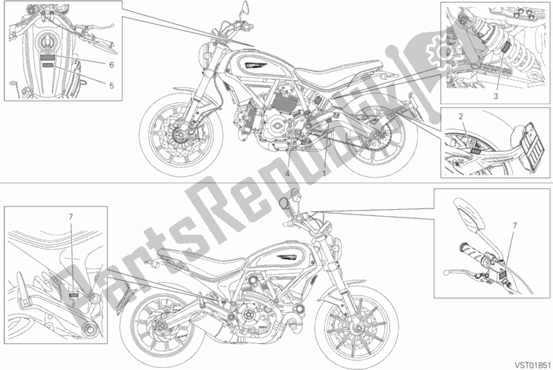 Todas las partes para Posizionamento Targhette de Ducati Scrambler Icon Thailand 803 2018